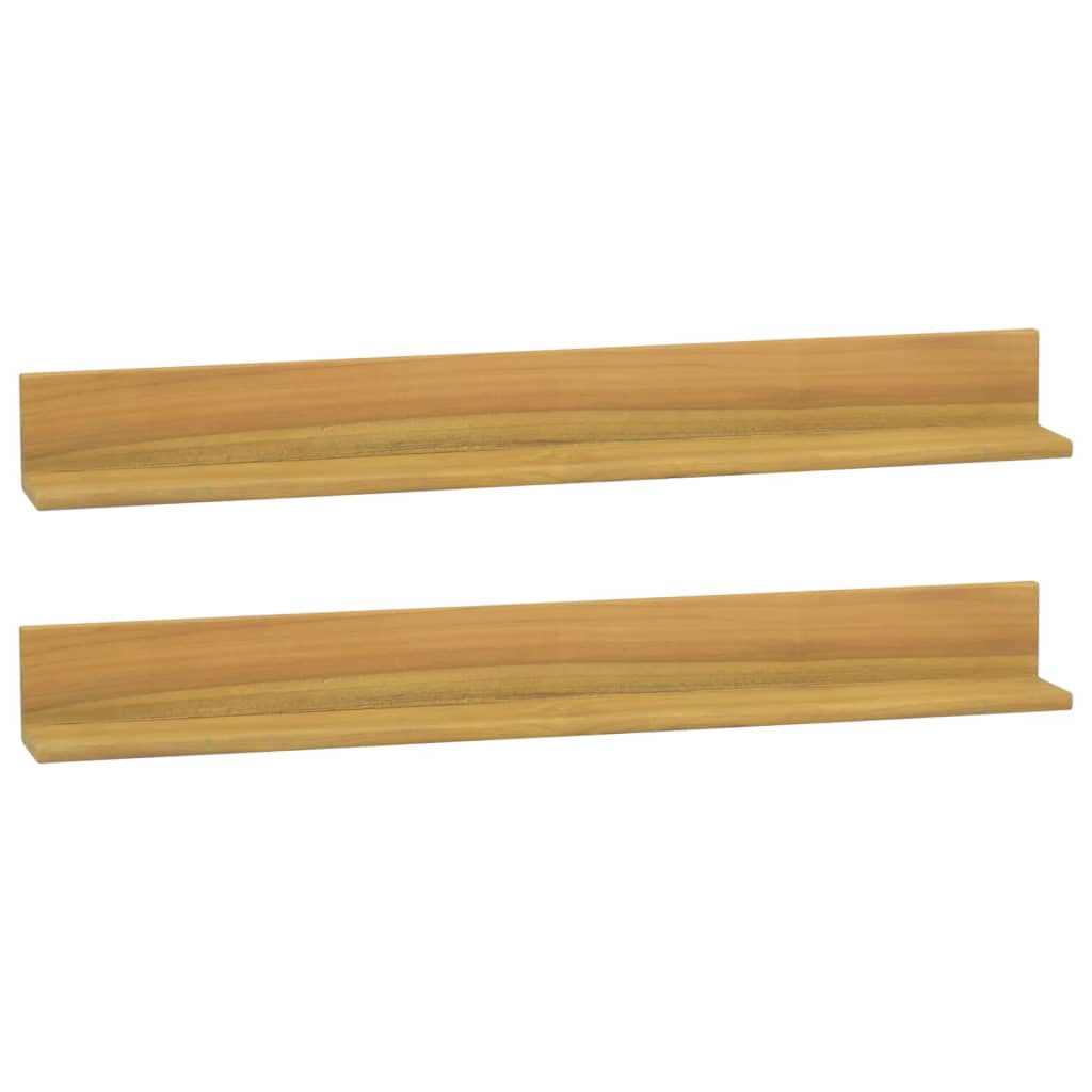 Wall Shelves 2 pcs 35.4"x3.9"x3.9" Solid Wood Teak