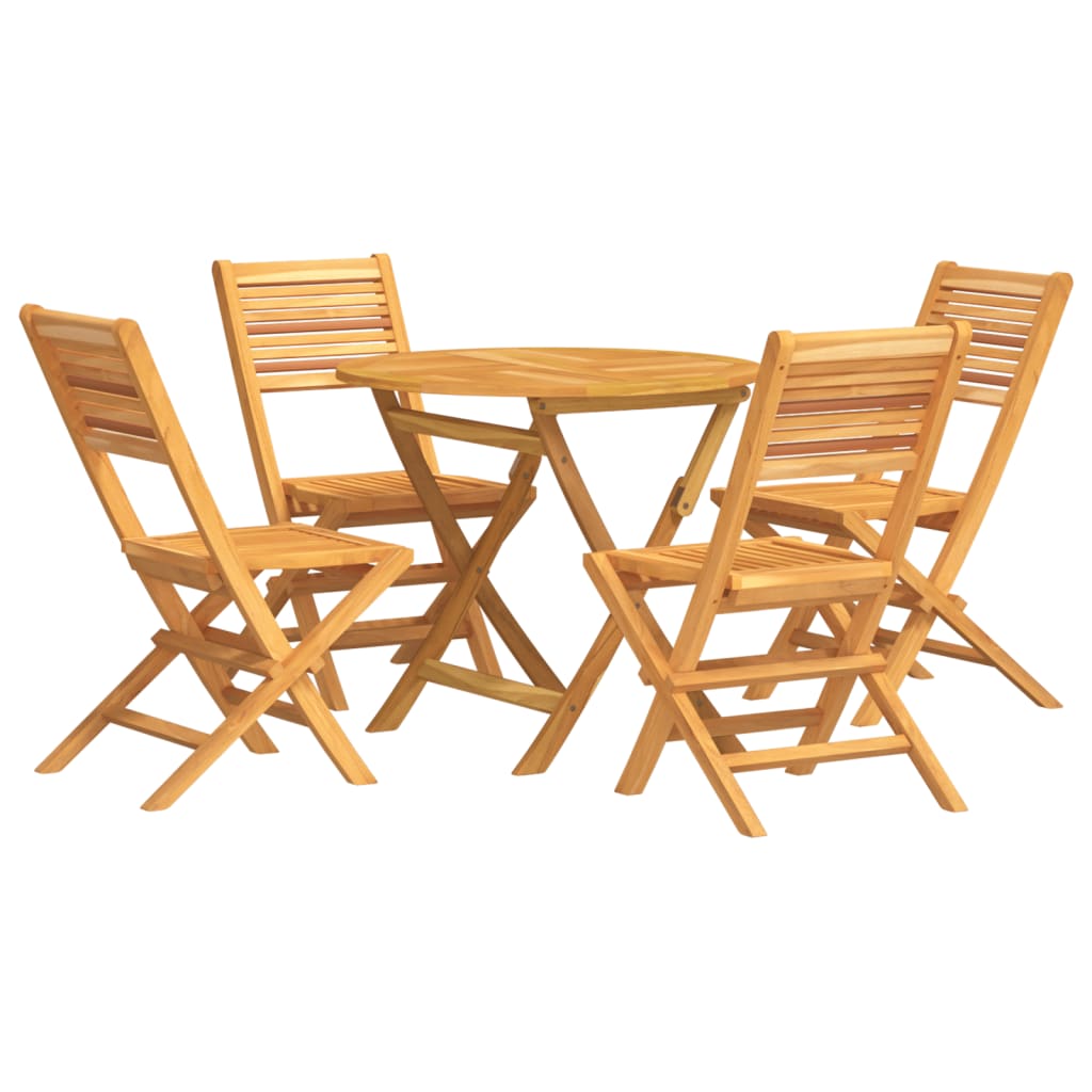 5 Piece Patio Dining Set Solid Wood Teak