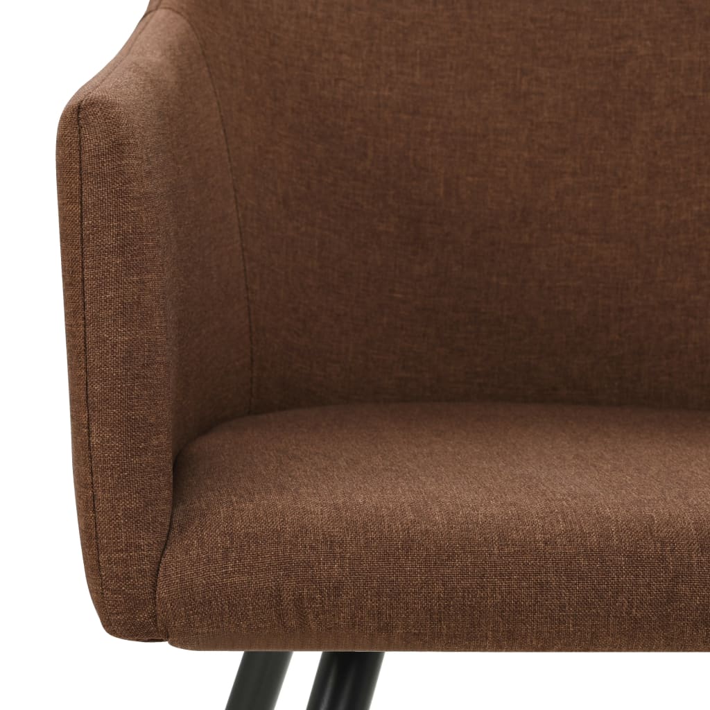 Dining Chairs 6 pcs Brown Fabric