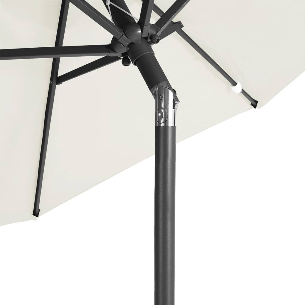 Garden Parasol with Steel Pole White 88.6"x88.6"x83.5"