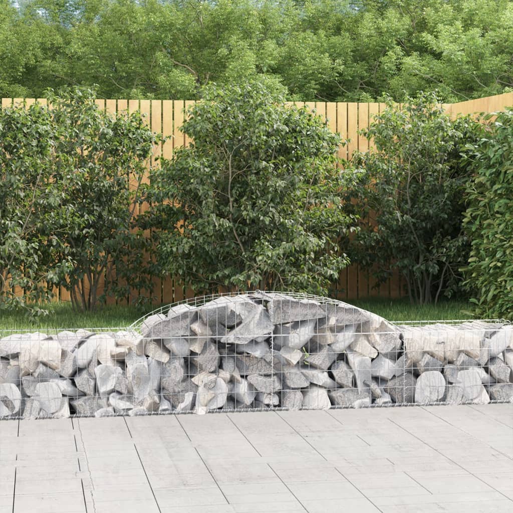 Arched Gabion Baskets 6 pcs 118.1"x19.7"x15.7"/23.6" Galvanized Iron