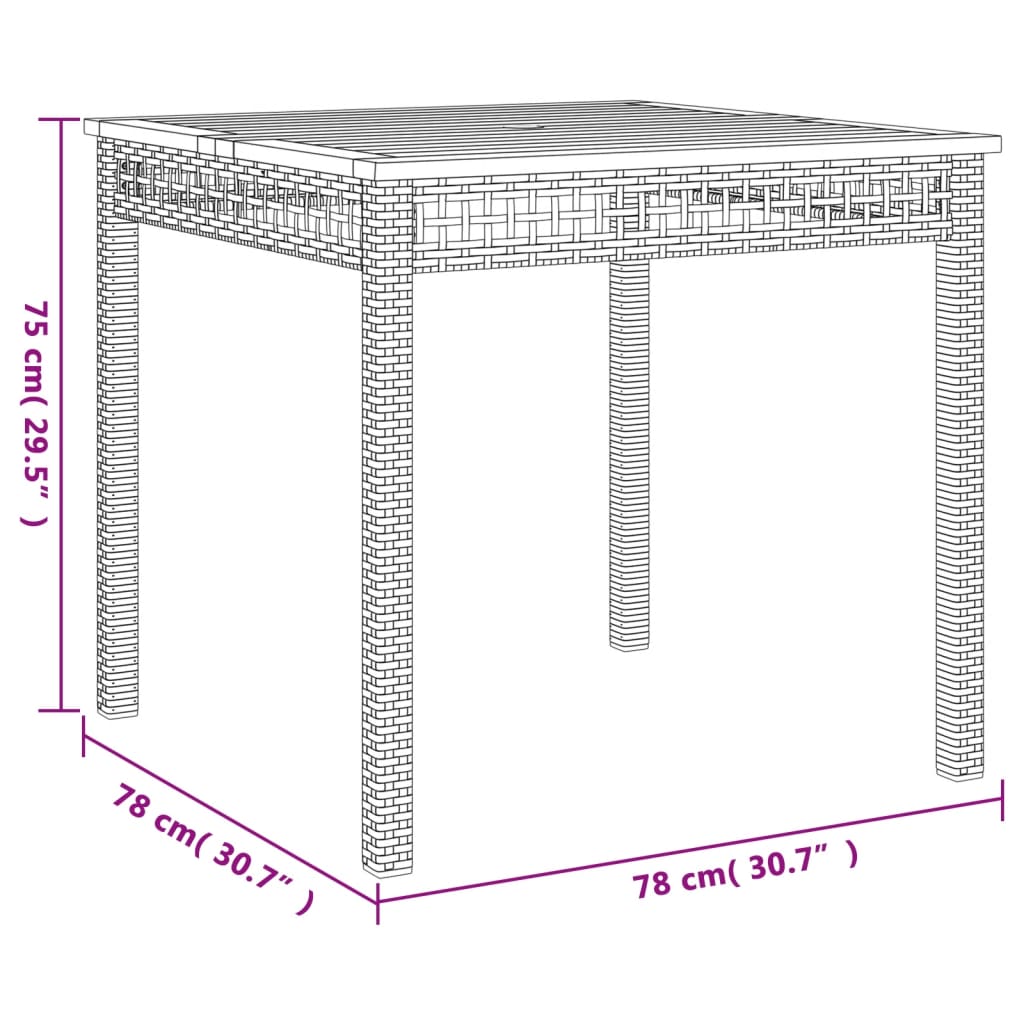 3 Piece Patio Dining Set with Cushions Beige Poly Rattan