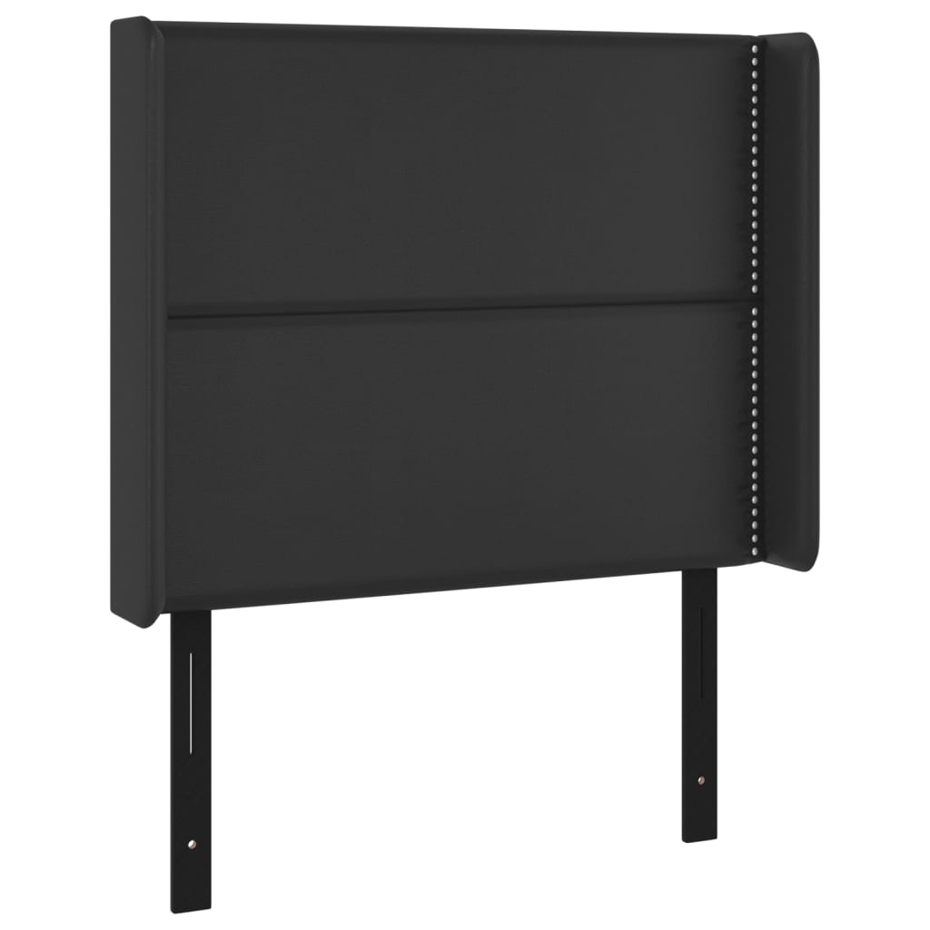 LED Headboard Black 40.6"x6.3"x46.5"/50.4" Faux Leather