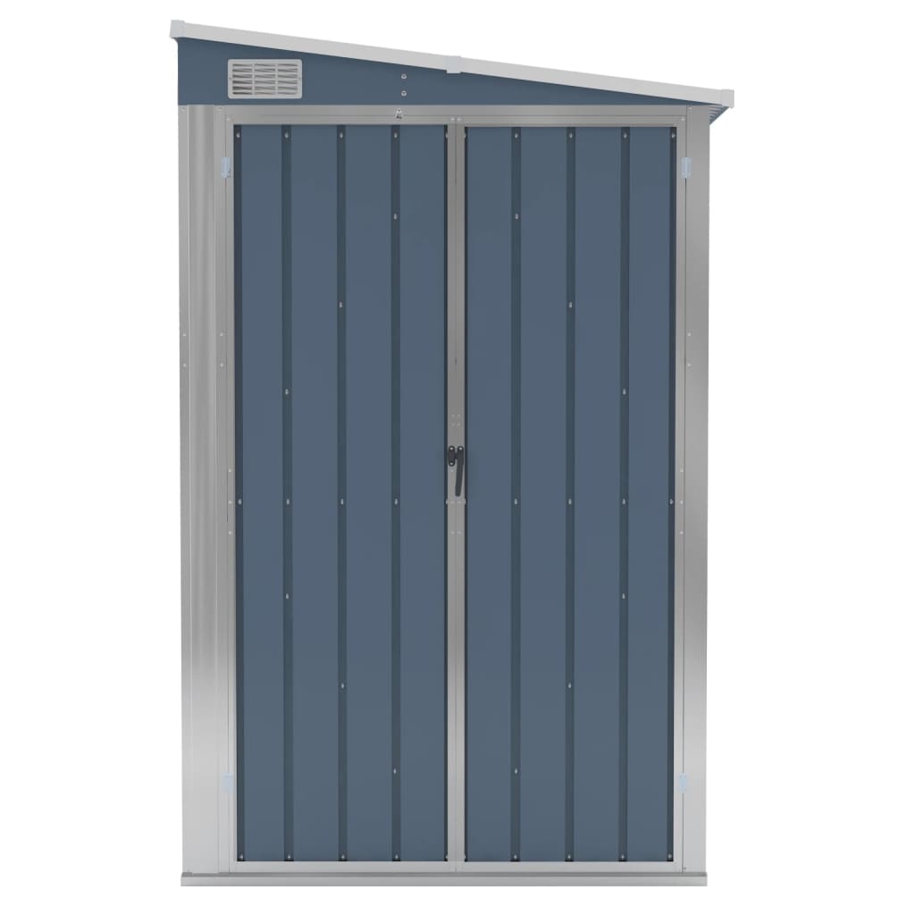 Wall-mounted Garden Shed Gray 46.5"x113.4"x70.1" Galvanized Steel