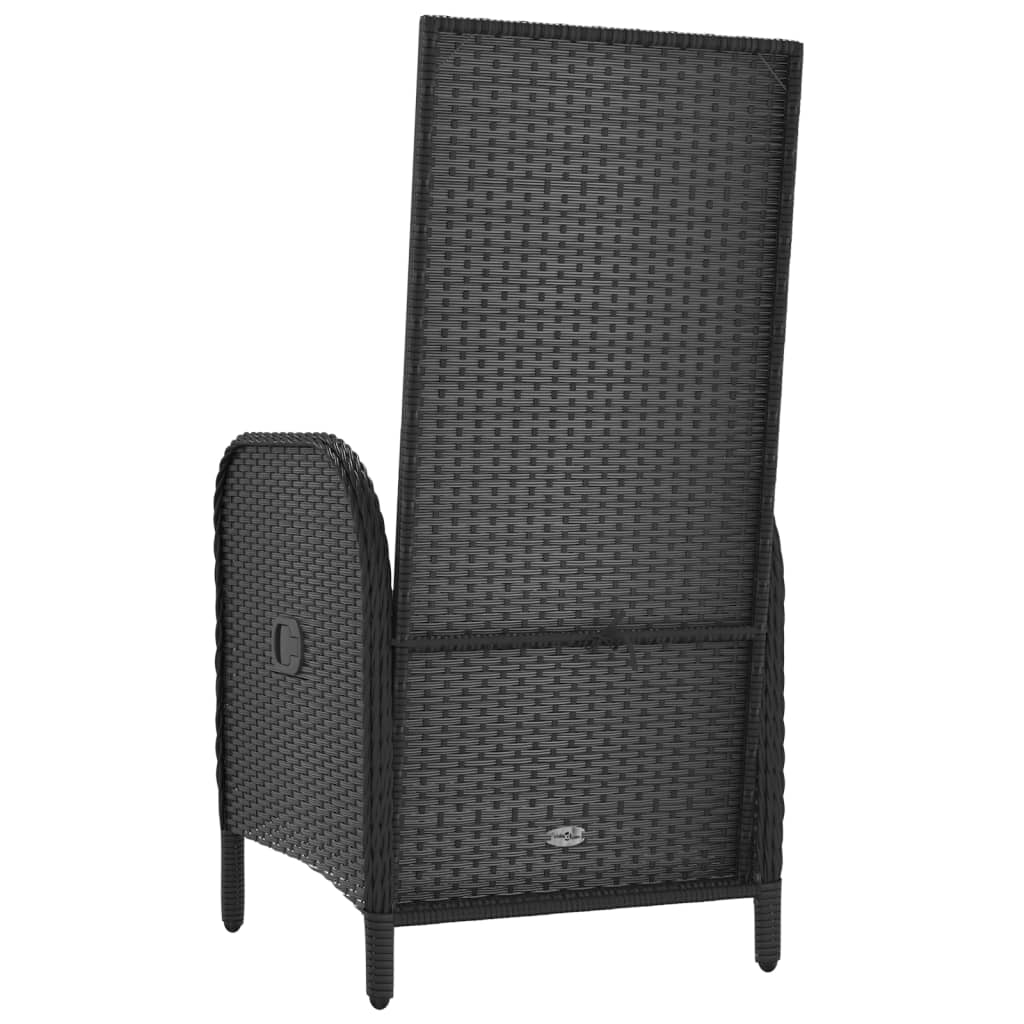 Patio Chairs 2 pcs Poly Rattan Black