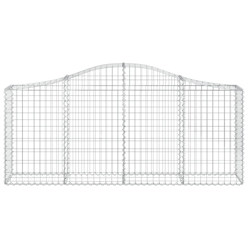 Arched Gabion Baskets 6 pcs 78.7"x11.8"x31.5"/39.4" Galvanized Iron