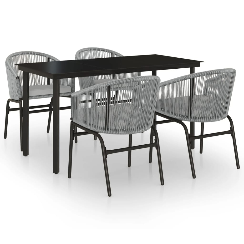 5 Piece Patio Dining Set Gray