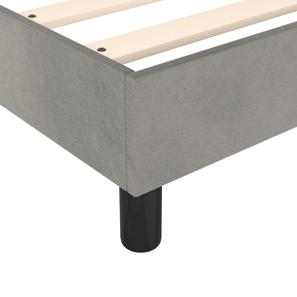 Bed Frame without Mattress Light Gray Twin Velvet (US Only)