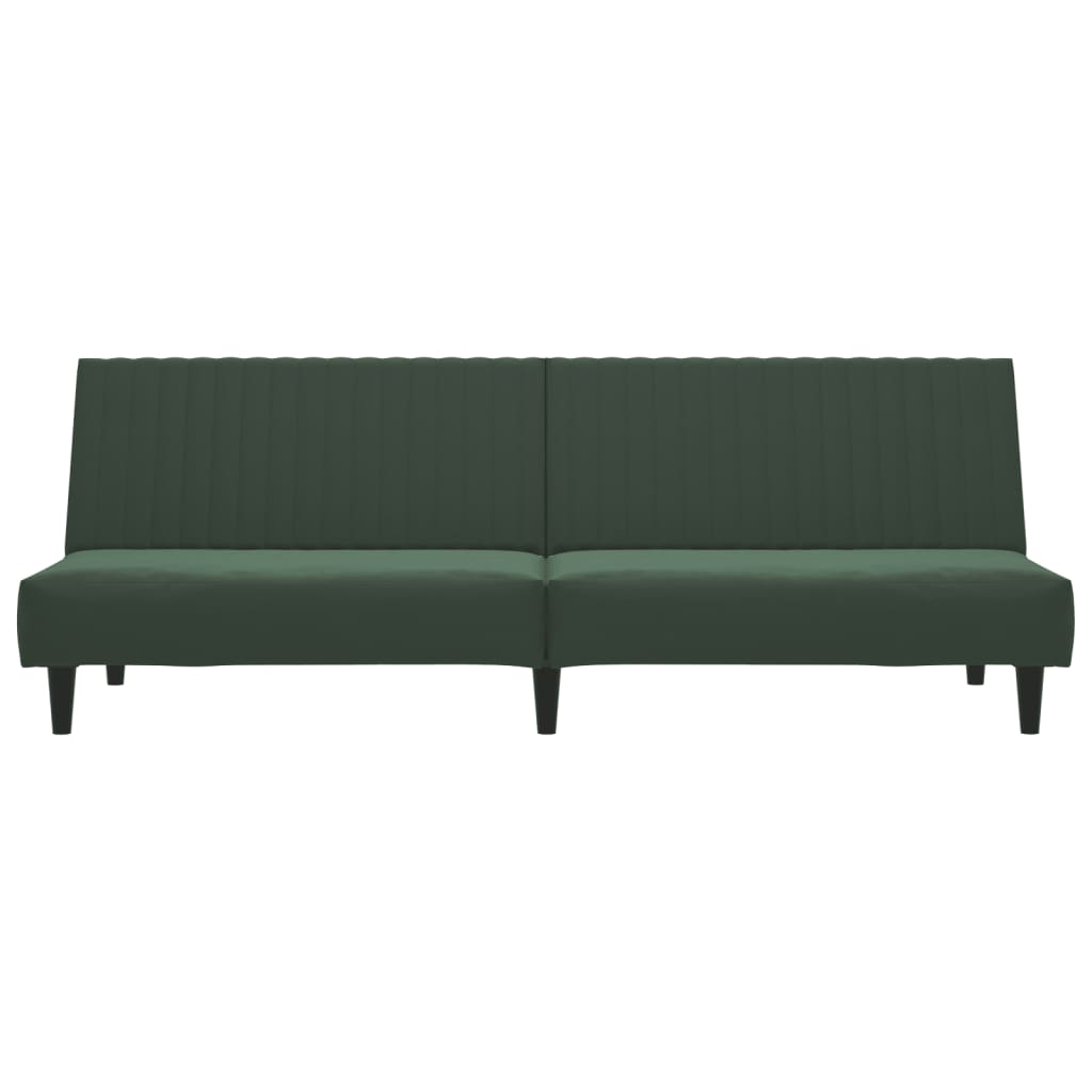 2-Seater Sofa Bed Dark Green Velvet