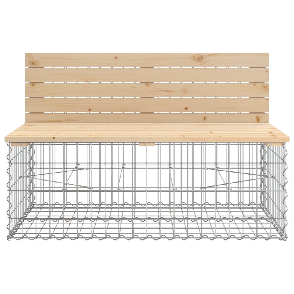 Patio Bench Gabion Design 113"x28"x25.8" Solid Wood Pine