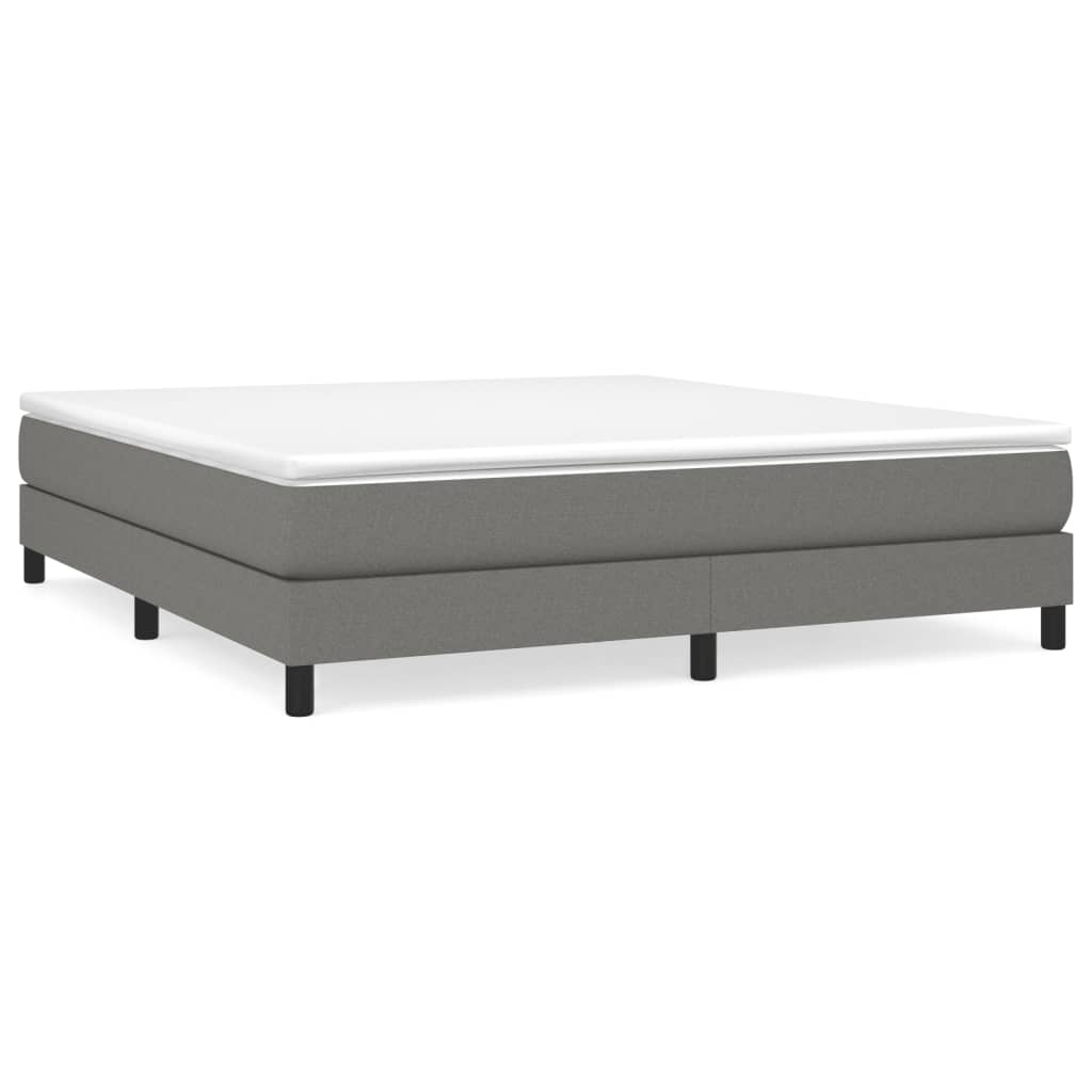 Bed Frame without Mattress Dark Gray King Fabric (US Only)