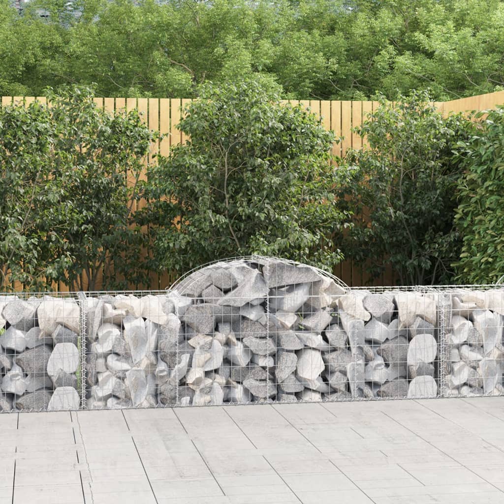 Arched Gabion Baskets 20 pcs 78.7"x19.7"x23.6"/31.5" Galvanized Iron