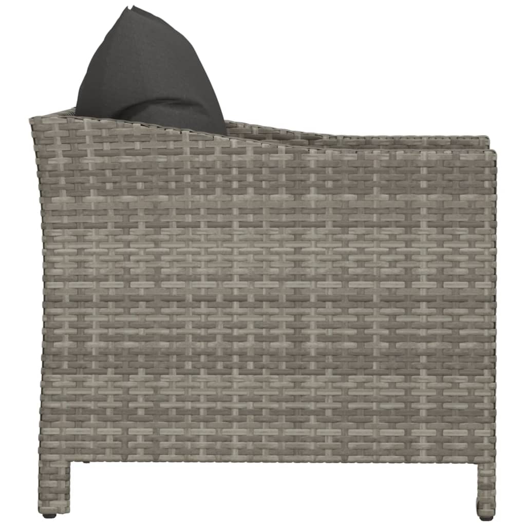 Patio Armchair with Cushion Gray Poly Rattan