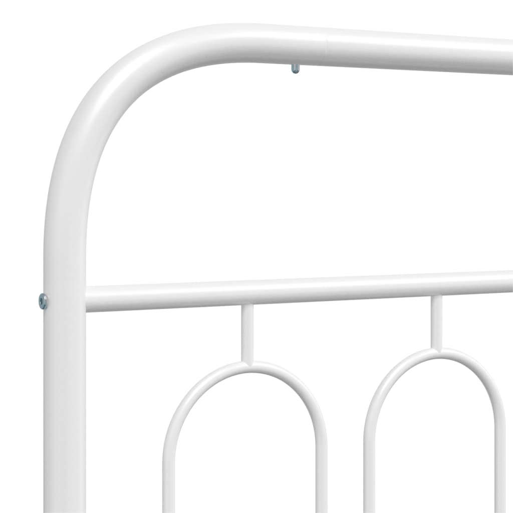 Metal Bed Frame without Mattress with Headboard White 76"x79.9"