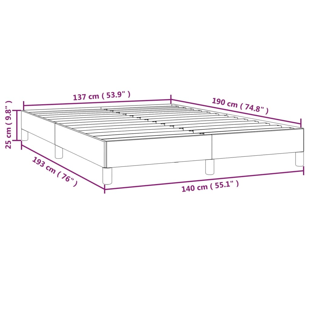 Bed Frame without Mattress Light Gray 53.9"x74.8" Full Fabric