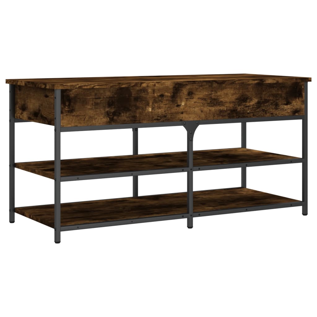 Shoe Bench Smoked Oak 39.4"x16.7"x19.7" Engineered Wood