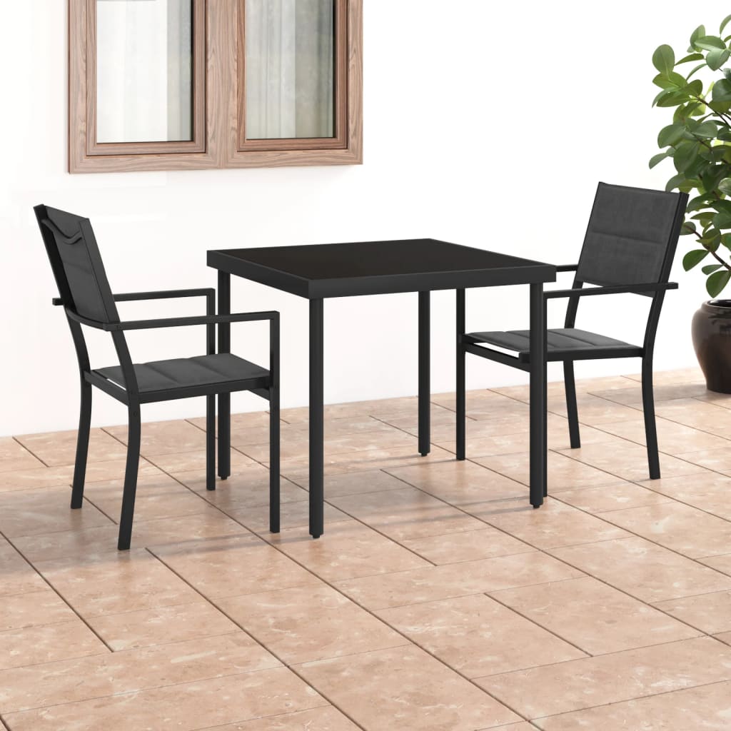 3 Piece Patio Dining Set Steel