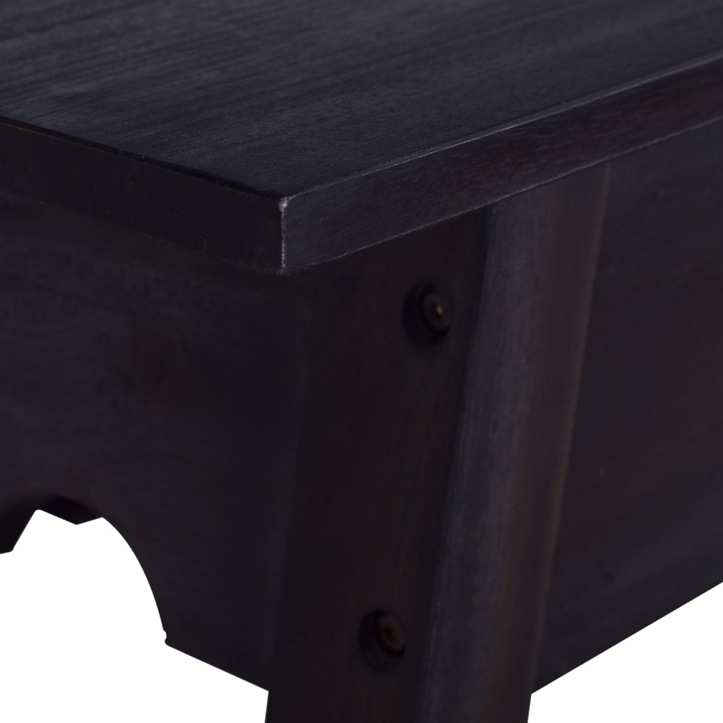 Console Table Black 47.2"x11.8"x29.5" Solid Mahogany Wood