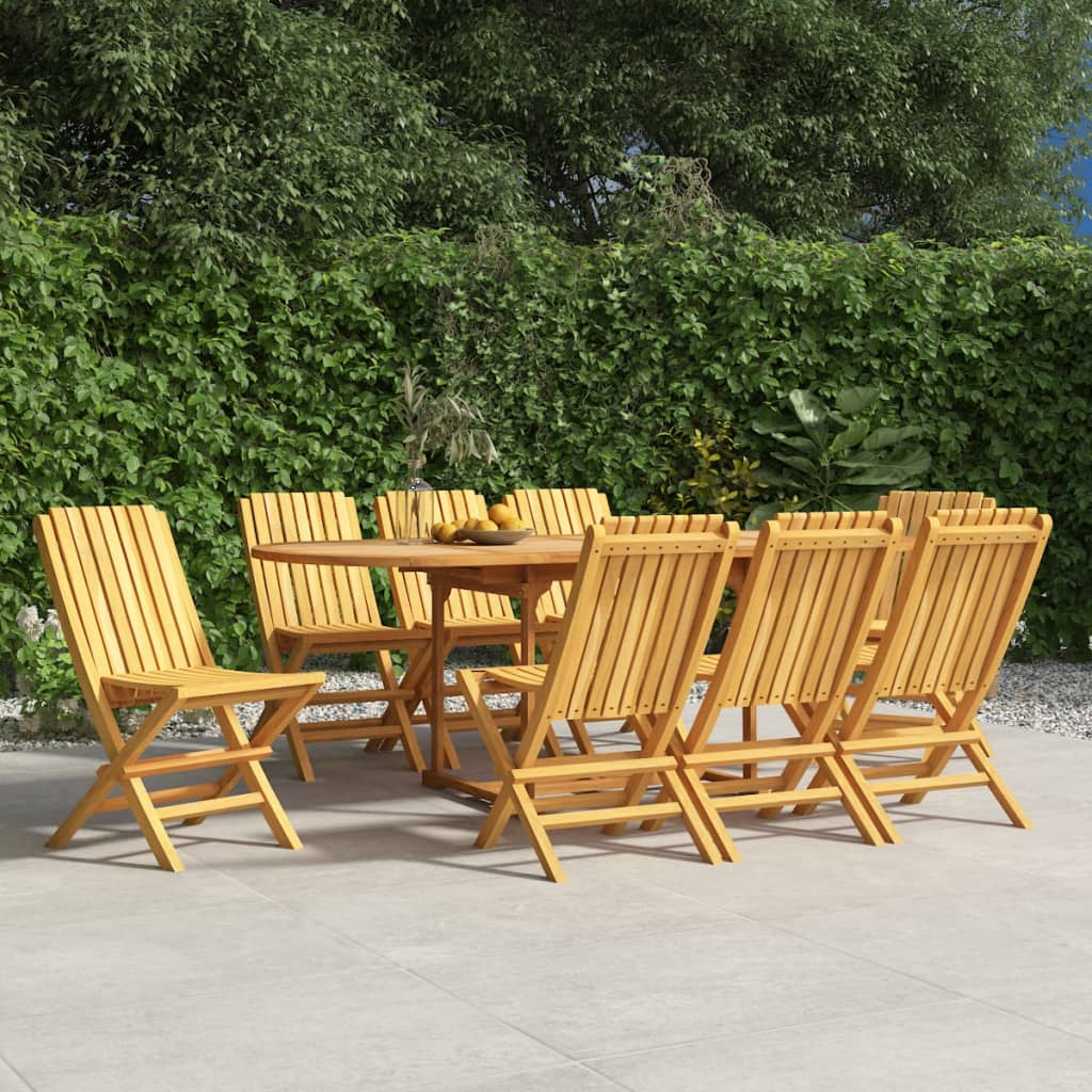 Folding Patio Chairs 8 pcs 18.5"x18.5"x35" Solid Wood Teak