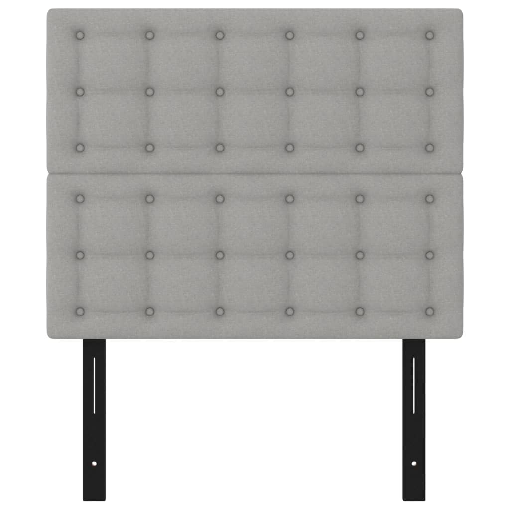 Headboards 2 pcs Light Gray 39.4"x2"x30.7"/34.6" Fabric