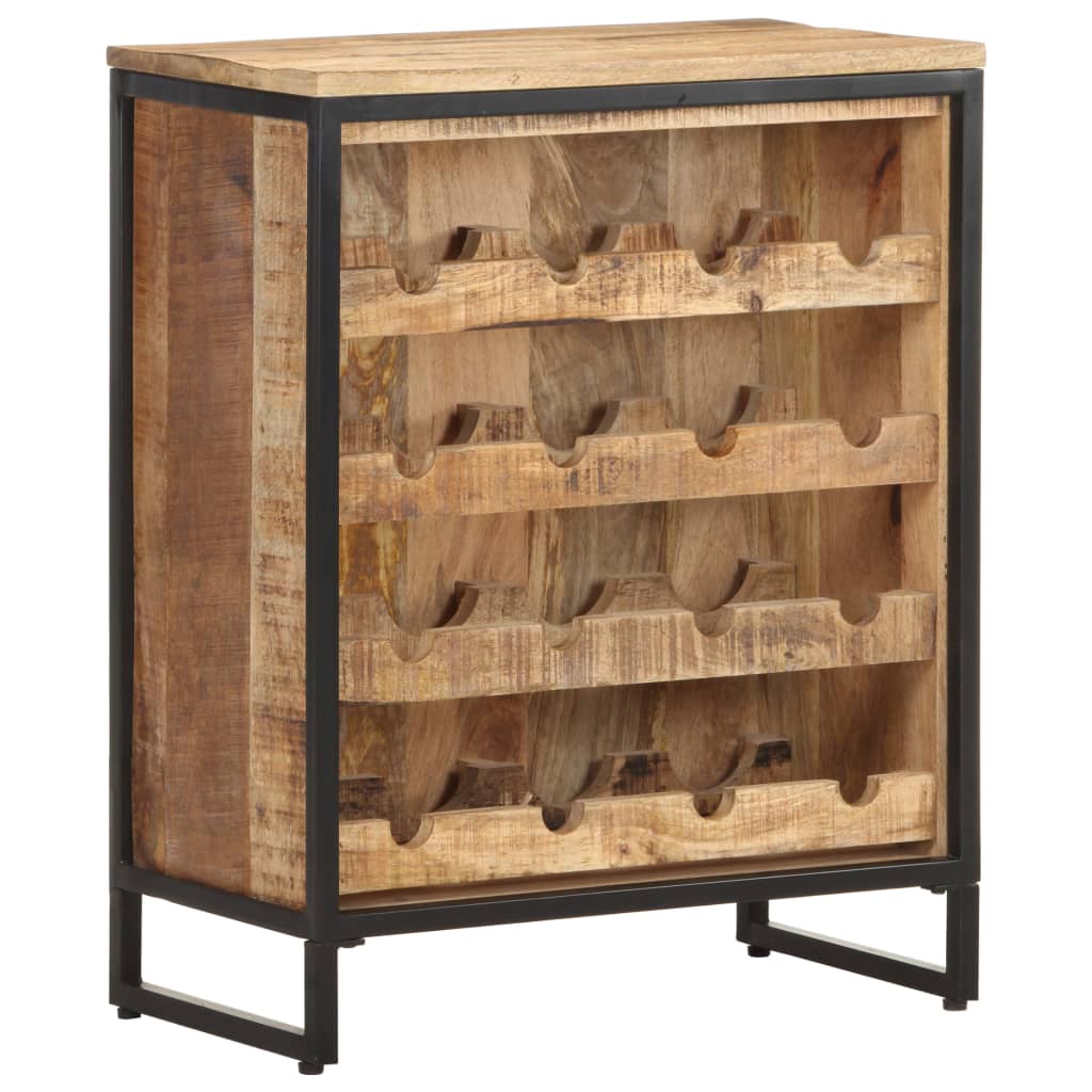 Wine Cabinet 24.4"x13"x30.9" Rough Mango Wood