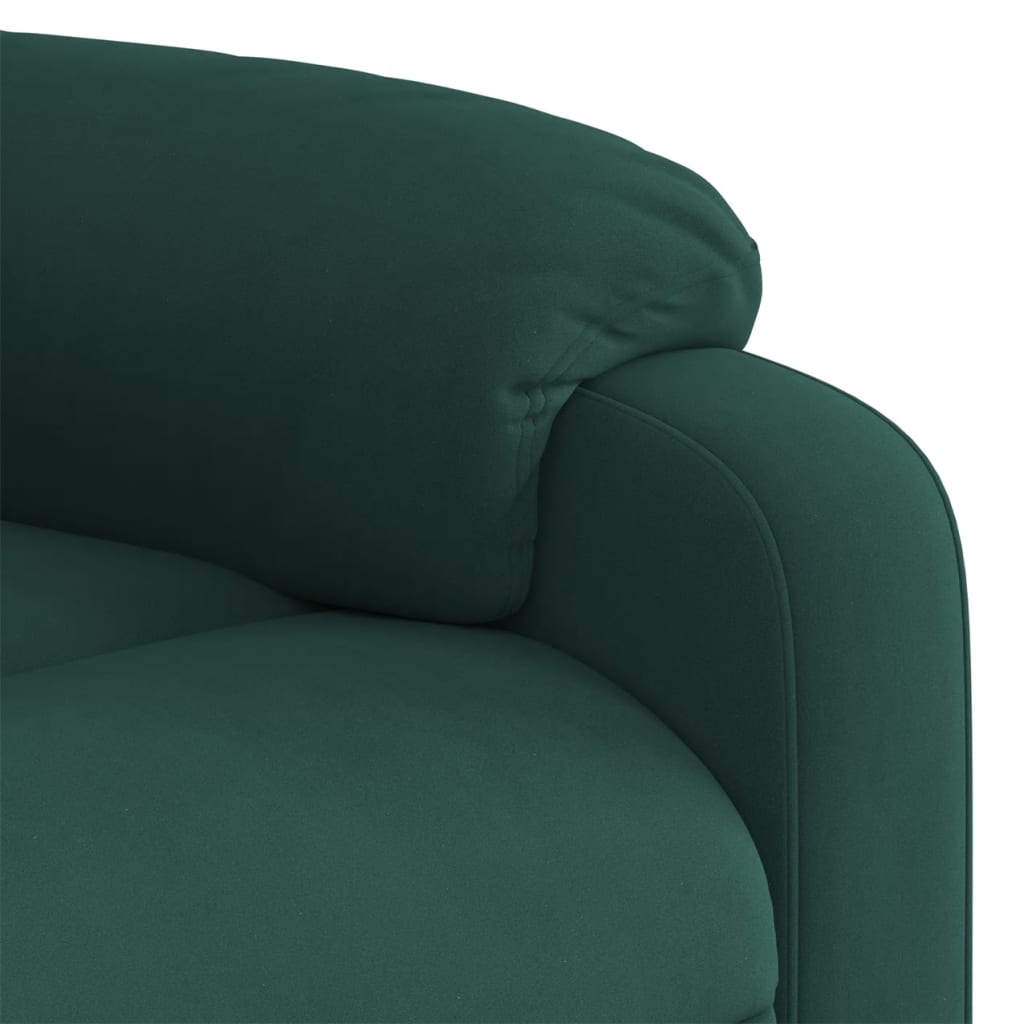 Electric Stand up Massage Recliner Chair Dark Green Velvet