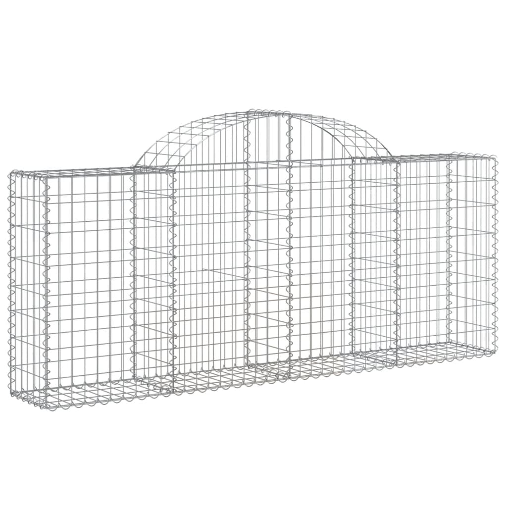 Arched Gabion Baskets 14 pcs 78.7"x11.8"x31.5"/39.4" Galvanized Iron