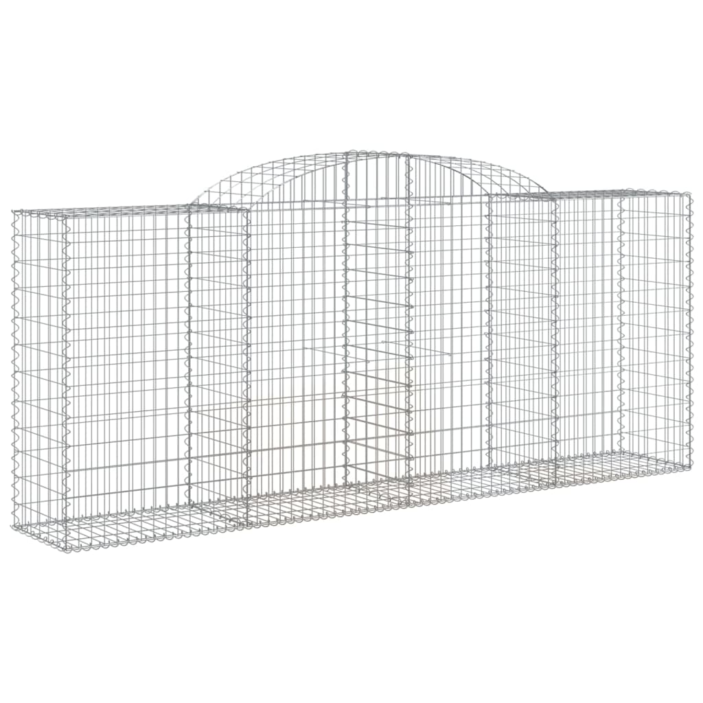 Arched Gabion Baskets 15 pcs 118.1"x19.7"x47.2"/55.1" Galvanized Iron