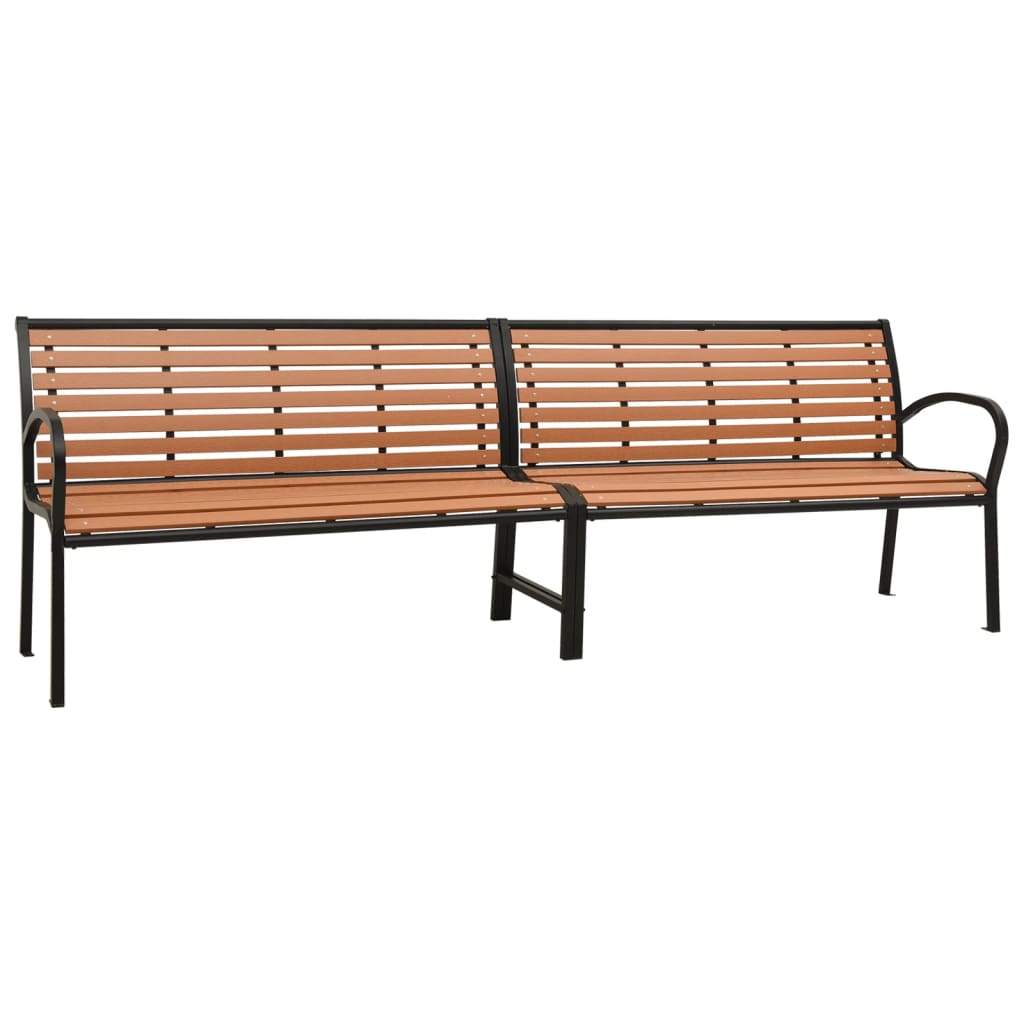 Twin Patio Bench 98.8" Steel and WPC