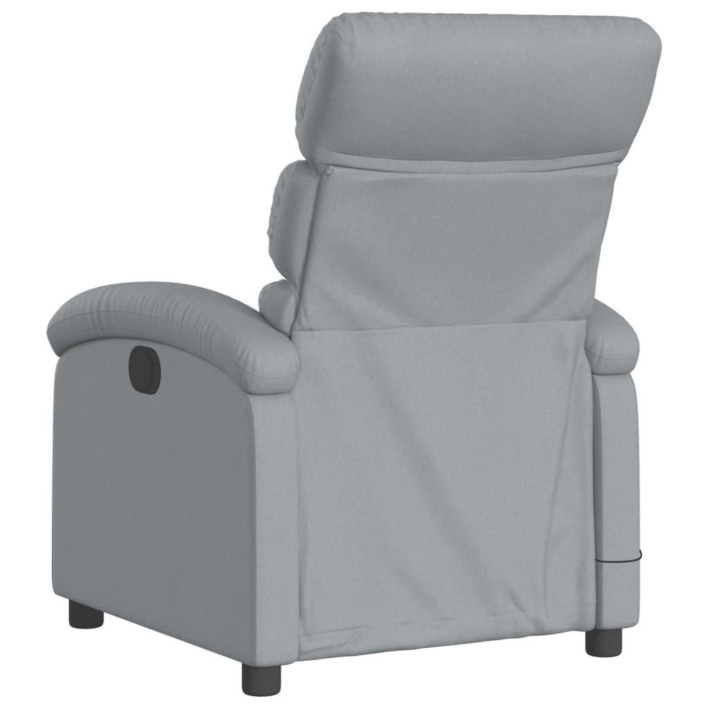 Electric Massage Recliner Chair Light Gray Fabric