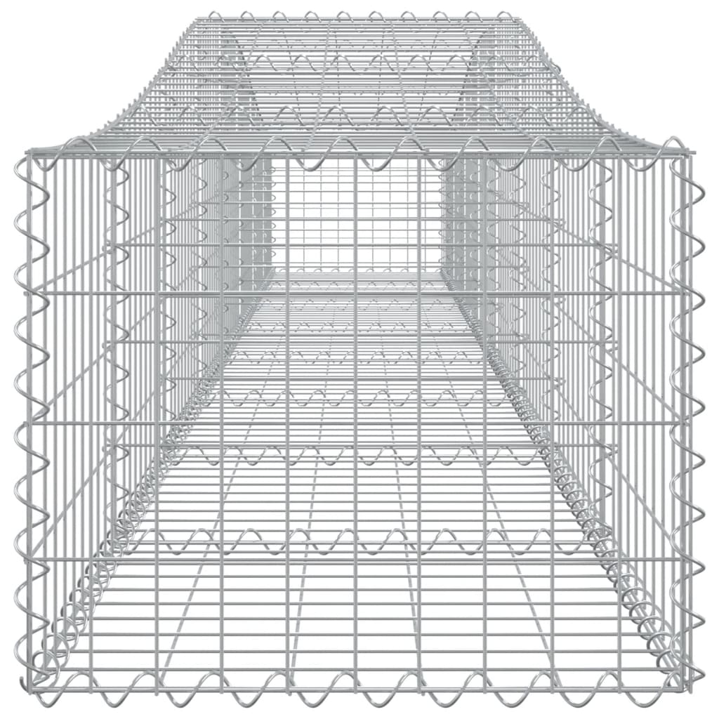 Arched Gabion Baskets 2 pcs 157.5"x19.7"x15.7"/23.6" Galvanized Iron