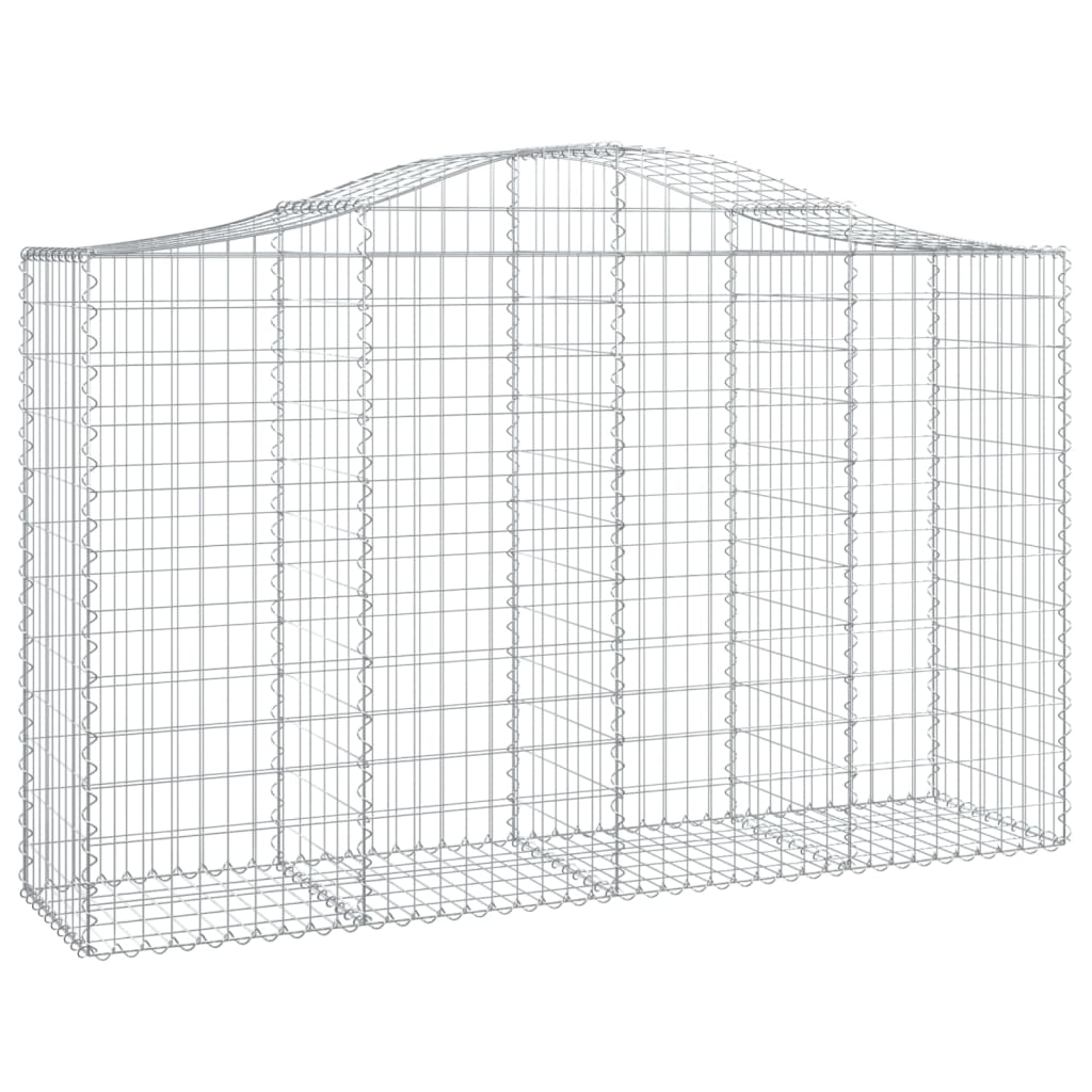 Arched Gabion Baskets 4 pcs 78.7"x19.7"x47.2"/55.1" Galvanized Iron