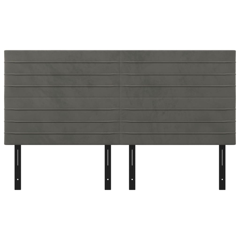 Headboards 4 pcs Dark Gray 35.4"x2"x30.7"/34.6" Velvet