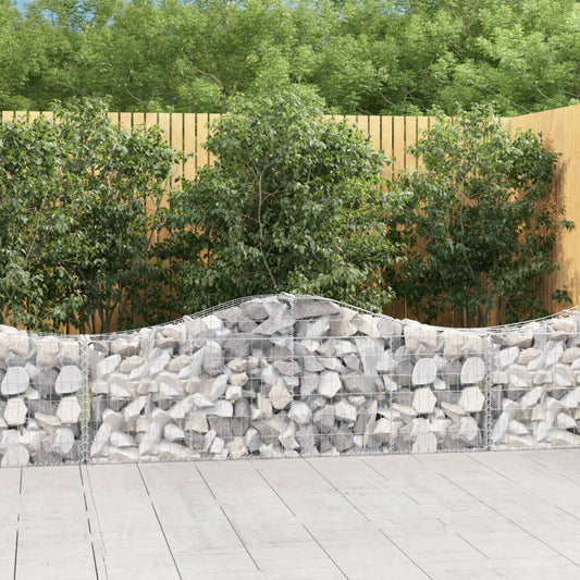 Arched Gabion Baskets 2 pcs 78.7"x11.8"x23.6"/31.5" Galvanized Iron