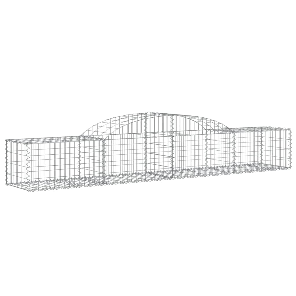 Arched Gabion Baskets 8 pcs 118.1"x19.7"x15.7"/23.6" Galvanized Iron