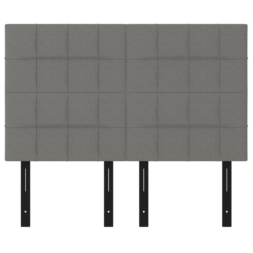 Headboards 4 pcs Dark Gray 28.3"x2"x30.7"/34.6" Fabric