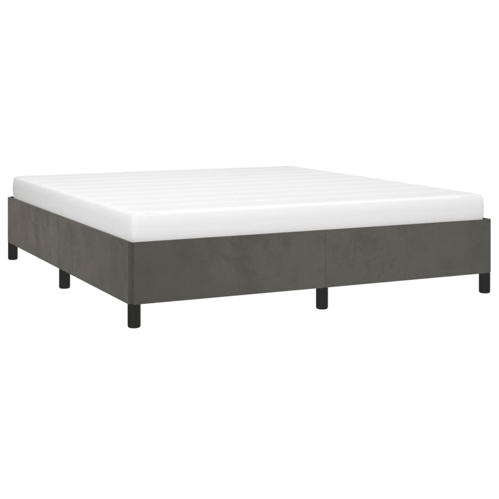 Bed Frame without Mattress Dark Gray 76"x79.9" King Velvet