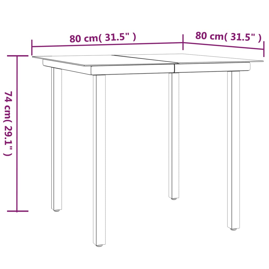 5 Piece Patio Dining Set with Cushions Poly Rattan and Steel