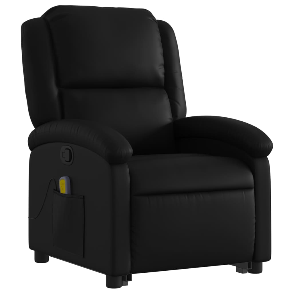 Stand up Massage Recliner Chair Black Faux Leather