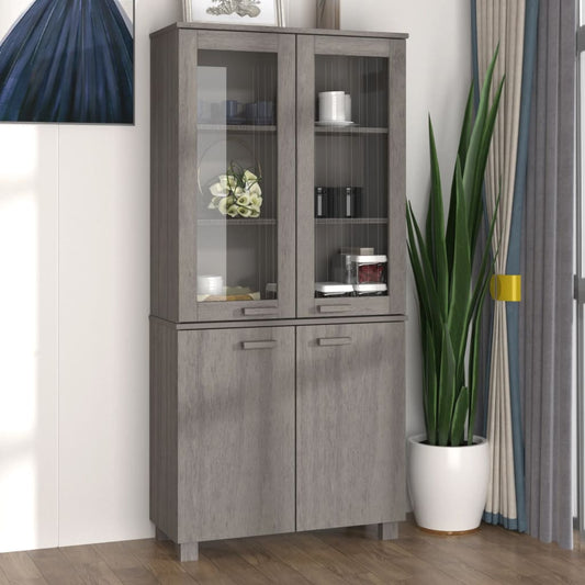 Highboard HAMAR Solid Wood Pine Light Gray