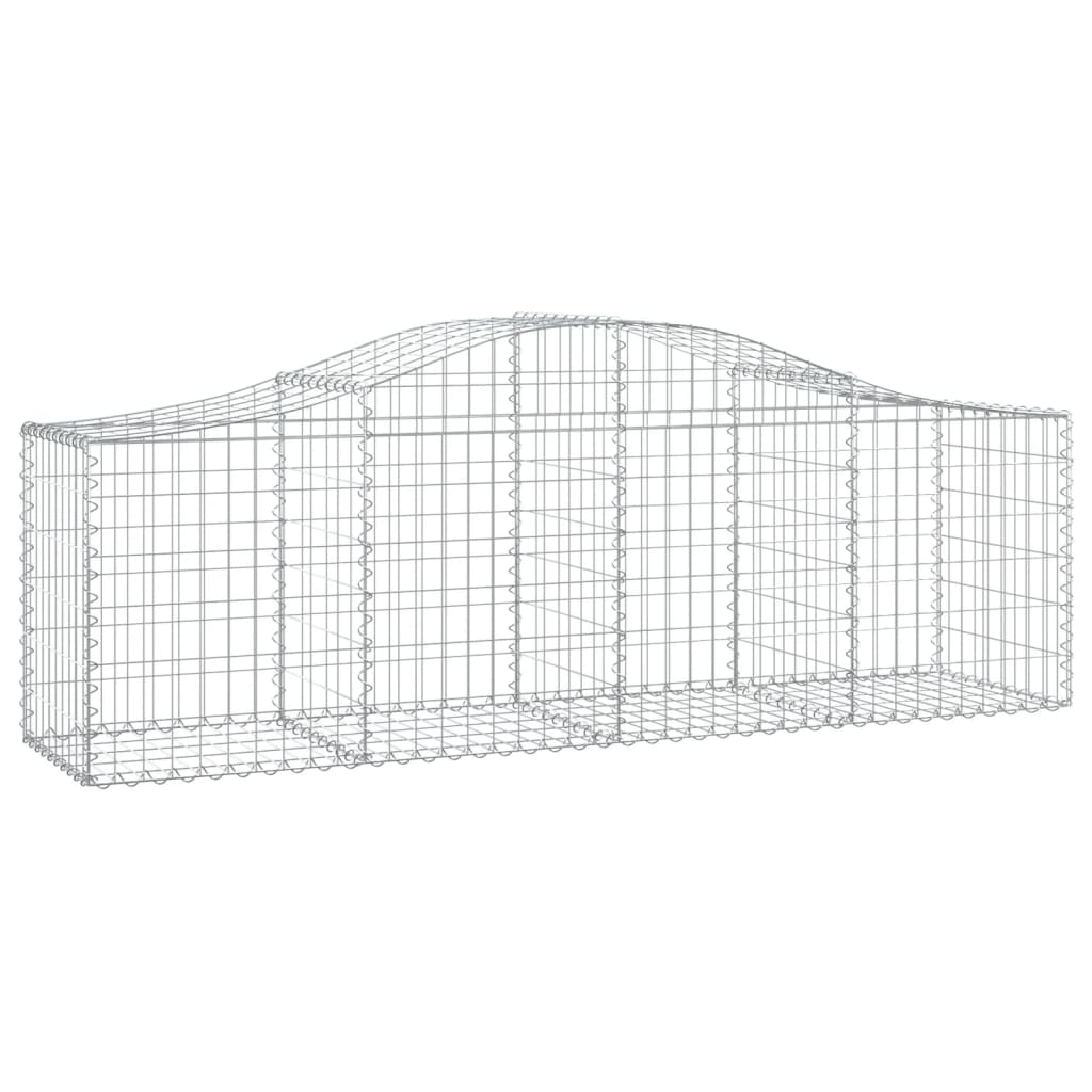 Arched Gabion Baskets 8 pcs 78.7"x19.7"x23.6"/31.5" Galvanized Iron