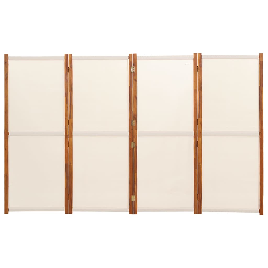 4-Panel Room Divider Cream White 110.2"x70.9"