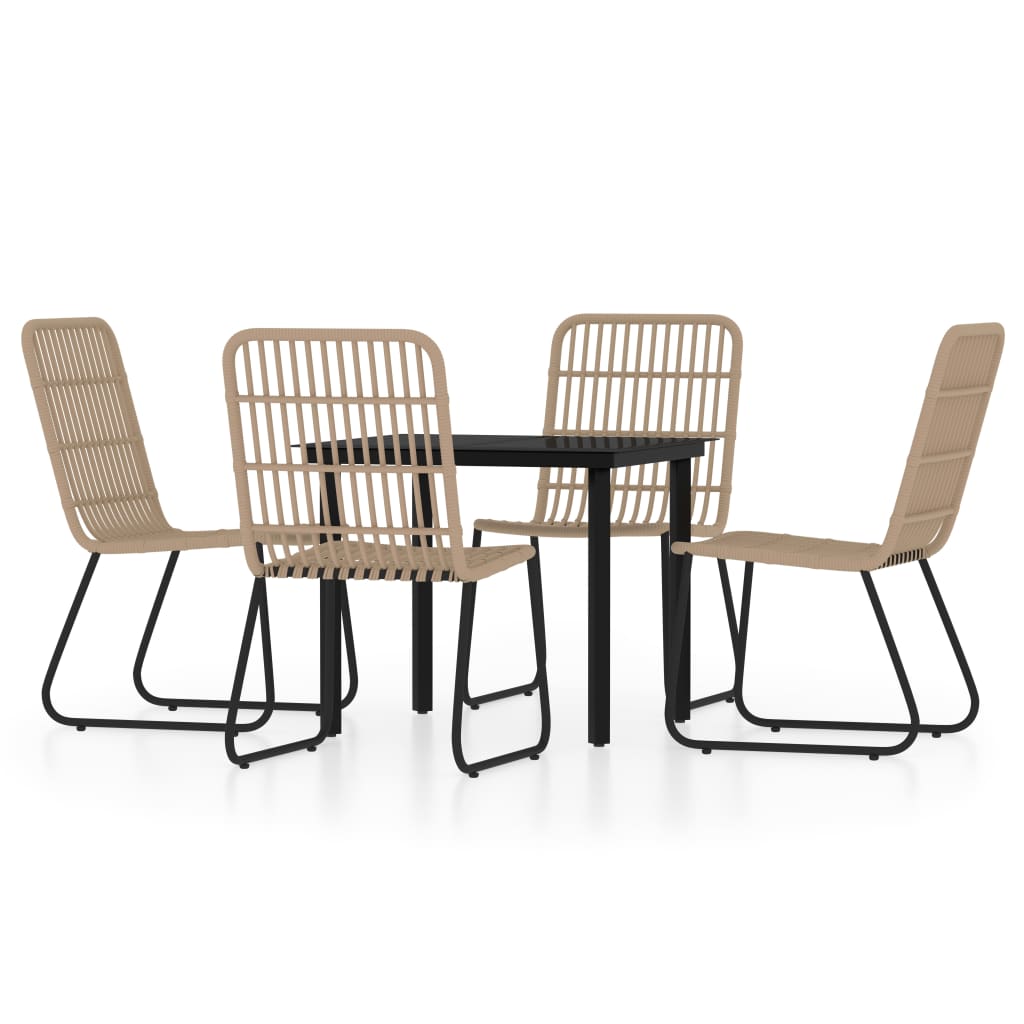 5 Piece Patio Dining Set Oak