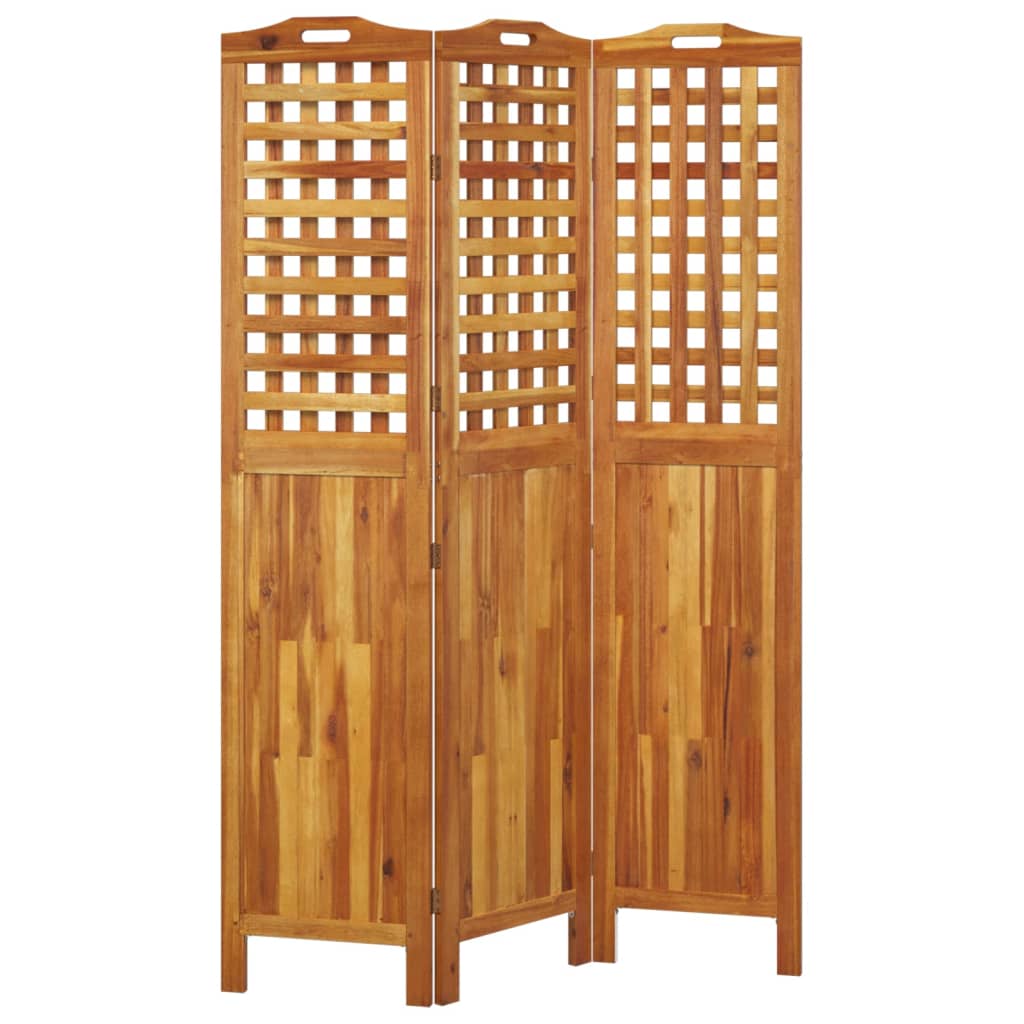 3-Panel Room Divider 47.8"x0.8"x70.9" Solid Wood Acacia