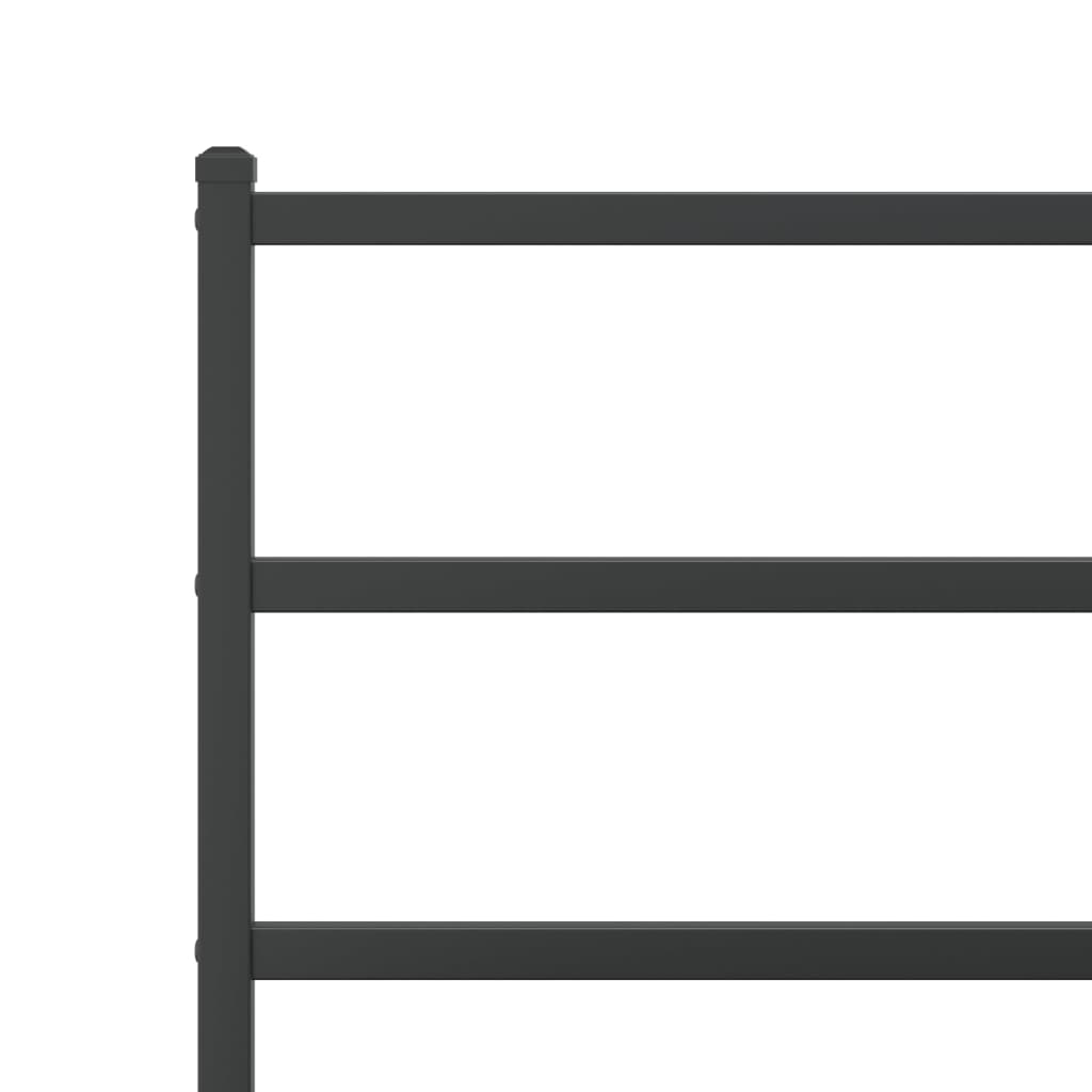 Metal Bed Frame without Mattress with Footboard��Black 76"x79.9"