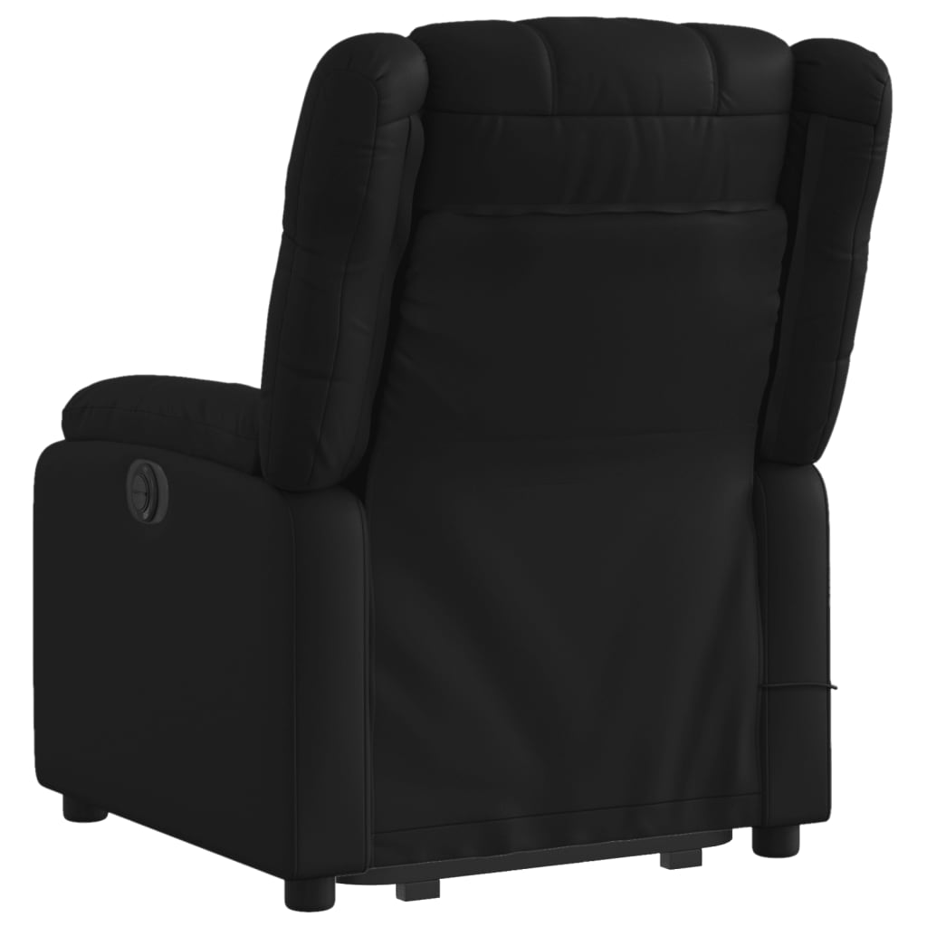 Electric Stand up Massage Recliner Chair Black Faux Leather