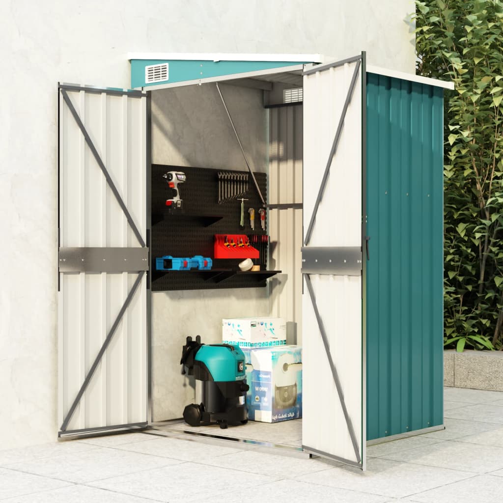 Wall-mounted Garden Shed Gray 46.5"x113.4"x70.1" Galvanized Steel