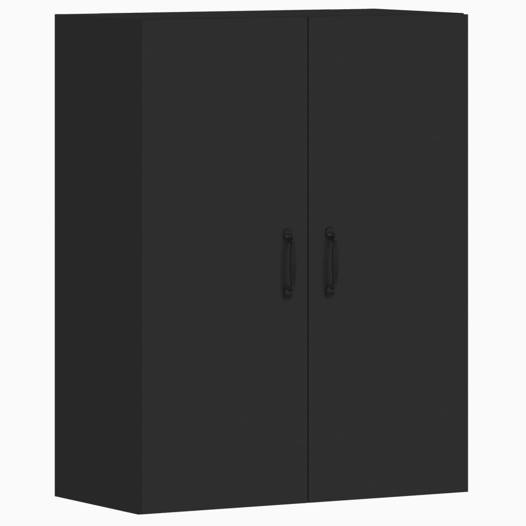 Wall Mounted Cabinets 2 pcs Black Engineered Wood