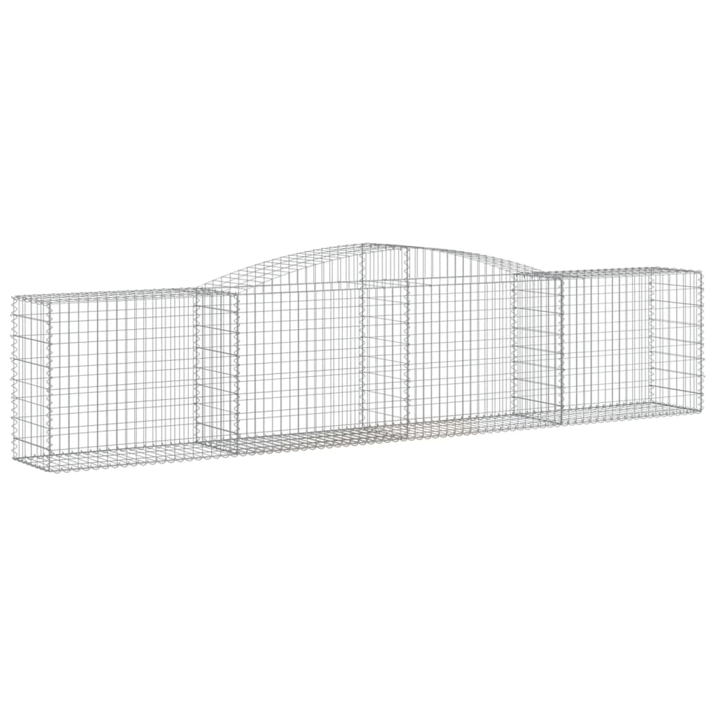 Arched Gabion Baskets 9 pcs 157.5"x19.7"x31.5"/39.4" Galvanized Iron