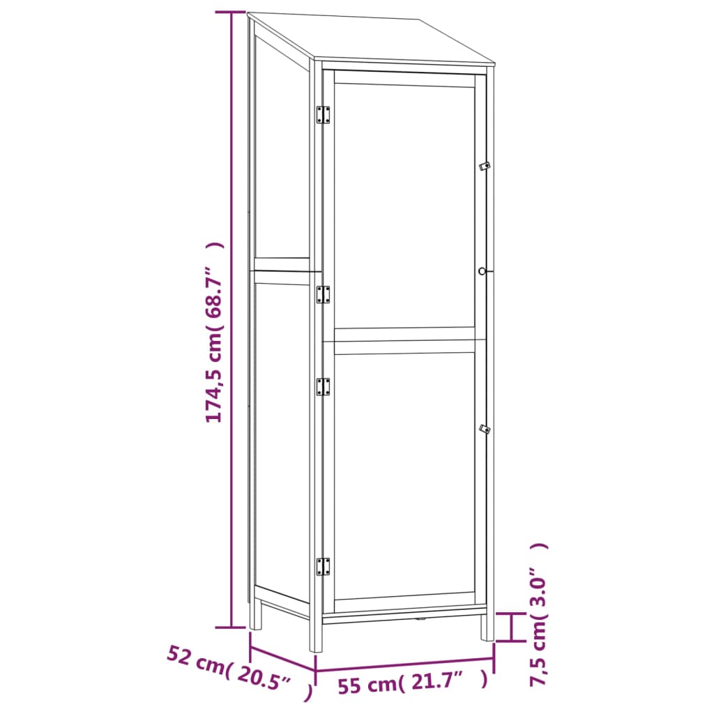 Garden Shed 21.7"x20.5"x68.7" Solid Wood Fir